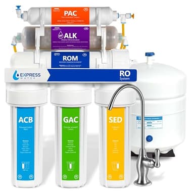 Express Water Reverse Osmosis Alkaline Water Filtration System – 10 Stage RO Water Filter with Faucet and Tank – Under Sink Water Filter with Alkaline Filter for Added Essential Minerals – 50 GPD - Image 1