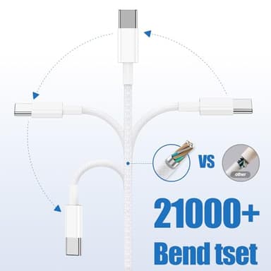 USB C to C Charging Cable 6ft, 60W Fast Type C to C Charger Cord Long for Apple iPhone 17 Pro Max/17 Air/16 Pro Max/15 Plus, MacBook Pro 2021/2020/2019,iPad 12.9/11 inch/Mini/Air 5/4,Samsung Galaxy - Image 4