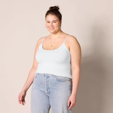 Amazon Essentials Women's Slim-Fit Camisole, Pack of 4, Black/Charcoal Heather/Light Grey Heather/White, Large - Image 6