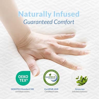 Neo Sleep 8 Inch Twin Cooling Gel Green Tea Medium Firm Memory Foam Mattress Pressure Relieving CertiPUR-US Certified Convenient Mattress in a Box Fiberglass Free (Twin, 8 in) - Image 5