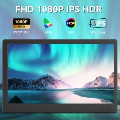 APILDELLA 14'' 1080P Portable Dual Monitor Extender for Laptops - USB C and HDMI, Plug-Play for Dual Display on Mac and Windows, Fits 13''-17.3'' Laptops - Image 2