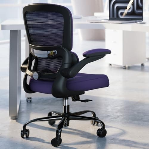 Office Chair - Ergonomic Desk Chair with Adjustable Lumbar Support, Mesh Computer Chair, Executive Chair for Home Office Comfortable Lumbar Support (Violet) - Image 1