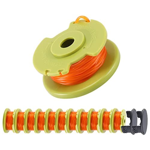 A ANLEOLIFE .080in Twisted Line Spool #AC80RL3 for RYOBI Cordless Auto-Feed String Trimmers 18v 24v and 40v,11ft-Long (12 Spools & 2 Cap) - Image 1