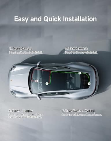Dash Cam Front and Rear: 4K+2K Dash Camera for Cars - Dashcam Built-in WiFi APP Control 64GB Included 3.39" Touchscreen 24H Parking Monitor WDR Night Vision Loop Recording Collision Detection(X5) - Image 7