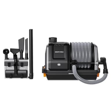 Giraffe Tools Grandstorm Wall-Mounted Vacuum Cleaner with 30 FT Retractable Hose, Wet Dry Vacuum Cleaner with 6 Nozzles for Car Detailing Remote Control, Grey - Image 1