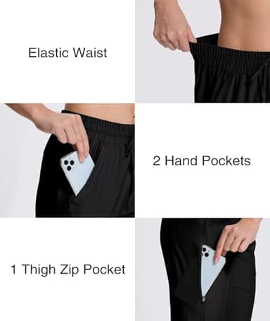 UPGET Womens Bermuda Shorts,15" Knee Length Capri Long Short Lightweight Quick Dry Hiking Shorts with Pockets for Walking Fishing Black XL - Image 5