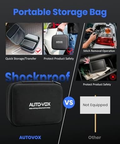 AUTO VOX Wireless Backup Camera Solar Magnetic: Portable Storage Bag Include,1-Min Easy Installation,5" 1080P Monitor, 380FT Signal Stable Coverage Back Up Camera for Truck, SUV, RV,Trailer, Van - Image 2