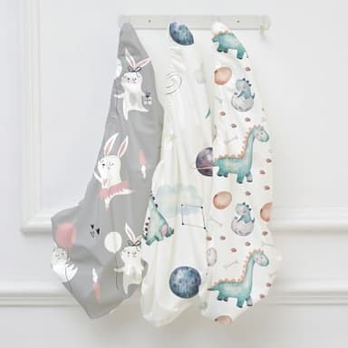 Bassinet Sheets for Baby Girl Boy, 3 Pack Soft Breathable Baby Bassinet Mattress Sheets Fit for Hourglass Oval Cradle, Moses Basket Rectangle Mattress (Dinosaur) - Image 8