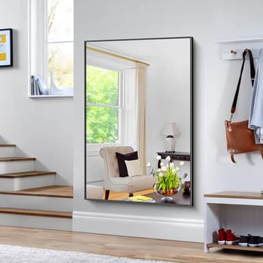 BONEWEI Bathroom Mirror,60x40 inch Bathroom Mirrors for Over Sink,Large Wall Mirror for Bathroom Wall Mounted Rectangle Mirrors,Black Vanity Mirror for Living Room,Bedroom Entryway,Horizontal/Vertical - Image 6