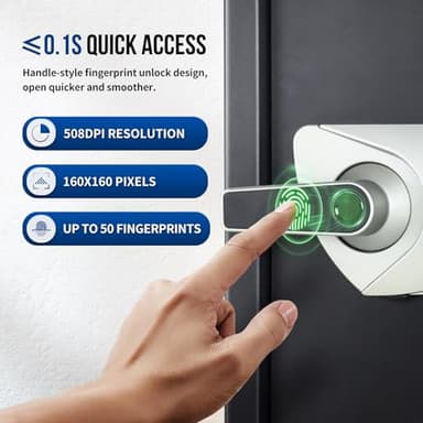 BlackSmith Biometric Safe Box 1.5 Cub Home Security Safe Fingerprint Recognition Money Safe with Keys Keypad Lock Box Secure Jewelry Valuables with Dual Alarm System Fireproof Bag, Black - Image 2