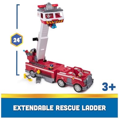 PAW Patrol Ultimate Rescue Fire Truck with 2 Ft. Ladder, Lights, Sounds, a Mini Toy Car, Chase, Marshall & Skye Figures, Toys for Boys & Girls Ages 3+ - Image 3