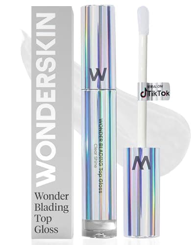 Wonderskin Lip Gloss Blading Top Gloss, Clear Glitter Lip Gloss, Hydrating and High Shine Finish Lip Makeup (Clear Shine) - Image 1