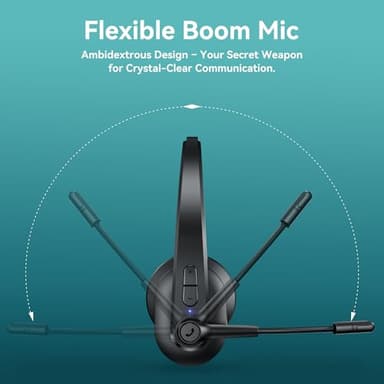Sarevile Bluetooth Headset with USB Dongle for Computer, Single-Ear Wireless Headset with Noise Cancelling Microphone for Office & Truckers, Bluetooth V5.2 with Mute Button for Work - Image 5