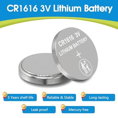 CR1616 Battery, 6 Count Pack CR 1616 3V Lithium Battery for Car Remote, 1616 Batteries for Watch, Car Key Fob, Remote Control - Image 2