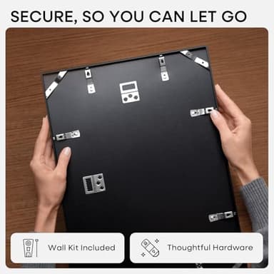 Homeforia 24x36 Picture Frame Black, High End Metal 24 x 36 Large Poster Frames with Mat 20 by 30 inch Photo, 24x36 Thin Frame Matted to 20x30 in Print, 36x24 Frame, Tempered Glass, Wall Kit, Set of 1 - Image 5