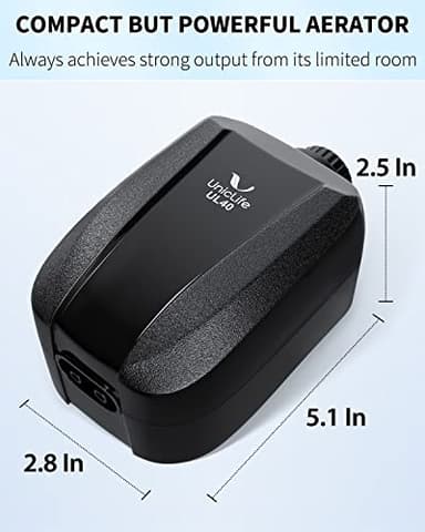 Uniclife 64 GPH Aquarium Air Pump with Dual Outlets Adjustable Quiet Fish Tank Air Pump with Air Stone Airline Tubing Check Valve and Connector Accessories for 10-100 Gallon Fish Tank - Image 7