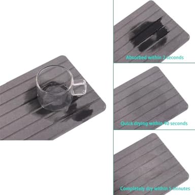 NiuYichee 2 PCS Water Absorbent Diatomite Coasters Rectangle, Grooved Design, Water Absorbing Stone Used for Hand Soaps & Plants & toiletries in The Modern Home - Image 5