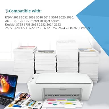 Relcolor Remanufactured 65XL Ink Cartridge Replacement for HP 65 Envy 5000 5055 5052 5014 5010 5070 3755 3700 3772 3752 2622 2652 2655 2600 2640 HP65, Black, 2-Pack - Image 2