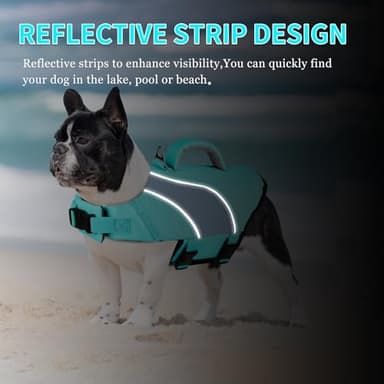 Doglay Dog Life Jacket for Boating & Swimming, High Buoyancy Reflective Dog Life Vests with Rescue Handle and D-Ring, Ripstop Adjustable Floating Vest for Small Medium Large Dogs - Image 4
