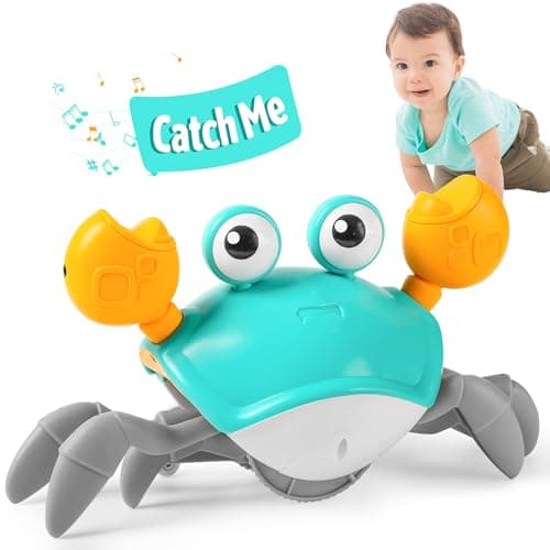 Crawling Crab Baby Toy Infant: Tummy Time Toys for Babies 3 6 9 12 18 24 36 Months, Walking Dancing Sensing Crab for Toddler 1 2 3 4 Year Old, 1st Music Birthday Gifts for Boys Girls - Image 1