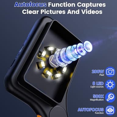 Microscope for Kids Adults - 3 Inch IPS Screen, Ahalfcit Digital Microscope, 500X Handheld Coin Magnifier, 3 Level LED Light, Compatible with Windows, Mac OS (Black) - Image 3