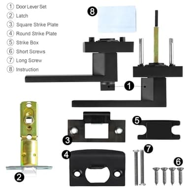 RAZCC Privacy Door Levers, 10 Pack Matte Black Door Handles Heavy Duty Bed and Bath Door Locks Interior Keyless Locksets, Reversible for Left Right Handed Doors - Image 2