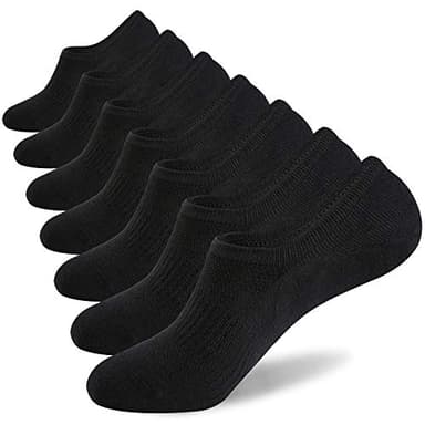 WANDER No Show Socks Mens 7 Pairs Cotton Thin Non Slip Low Cut Mens Invisible Casual Socks (7black, Size 9-11) - Image 1