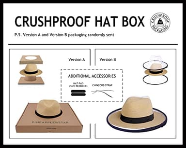 Pineapple&Star Sun Straw Fedora Beach Hat Fine Braid UPF50+ for Unisex (Large, Beige) - Image 3