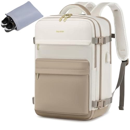 Large Travel Backpack for Women - 17 Inch 35L Carry On Laptop Bag Flight Approved Personal Item Daypack Weekender Traveling TSA Business Bag Luggage Waterproof for Airplane with Toiletry Shoe Bag - Image 1