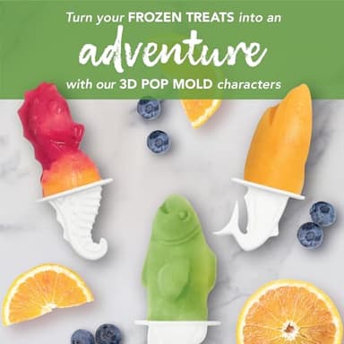 Tovolo Silicone Popsicle Molds with Sticks (Ocean Friends) - Ice Pop Molds with 4 Cavities for Homemade Flavored Ice Pops & Frozen Snacks - Popsicle Maker with Drip-Guards, Dishwasher Safe & BPA-Free - Image 2