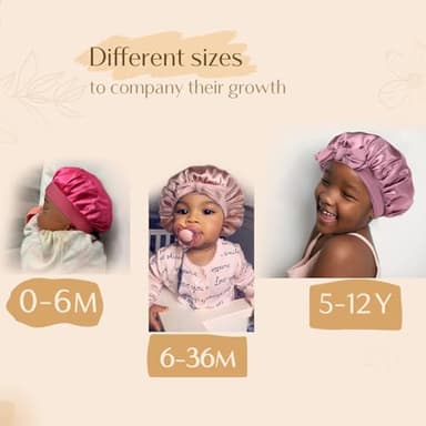 YANIBEST 2 PCS Baby Bonnet Silk Satin Bonnet for Kids Sleeping Cap Curly Natural Hair Silk Bonnets for Girls Boys Infant - Image 4