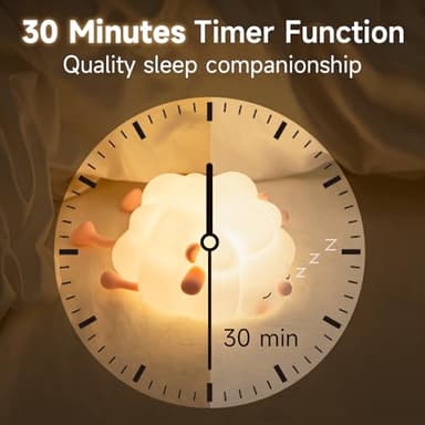 Rechargeable LED Night Light for Kids, 3-Level Dimmable Nursery Nightlight, Food Grade Silicone Squishy Lamp Perfect Bedside Touch Lamp with 30 Min Timer for Breastfeeding, Toddler, Baby Décor Pink - Image 3