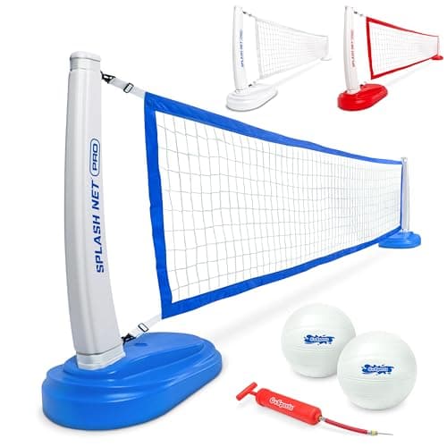 GoSports Splash Net PRO Pool Volleyball Net Includes 2 Water Volleyballs and Pump - Image 1