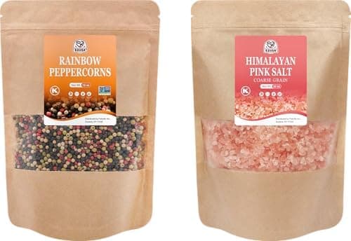 52USA Rainbow Peppercorn Blend 12oz + Himalayan Pink Salt Coarse 2 lb (Pack of 2), Kosher, Packed to Keep Pepper Fresh, Salt and Peppercorns for Grinder Refill - Image 1