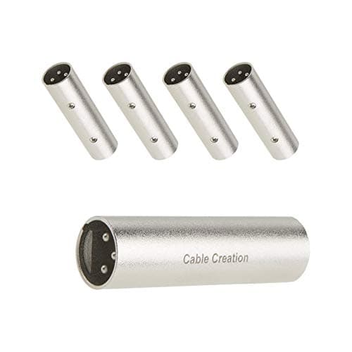 CableCreation XLR Male to Male, [5-Pack] XLR 3 Pin Male to 3 Pin Male Microphone Line Adapter