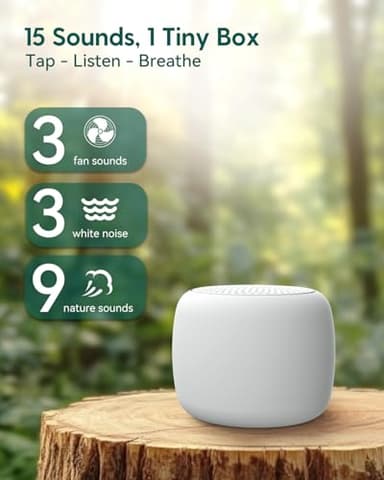 Babelio White Noise Sound Machine for Adults Kids Baby, Mini, 15 Non-looping Sounds, Timer, Memory Function, Easy to Pocket and Travel White 2 Pack - Image 2