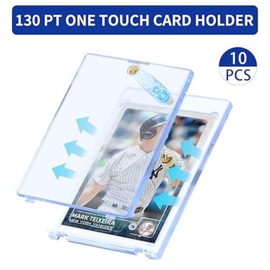 QTYORD 10 Pack 130PT Magnetic Card Holder for Trading Cards, One-Touch Card Case Holder for Baseball Football Sports MTG TCG Collectable Cards (10, 130PT) - Image 4