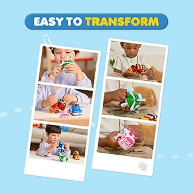 Robocar Poli Roy Transforming Robot, 4" Transformable Action Toy Figure Vehicles, Firetruck Emergency Vehicle Playset, Holiday Birthday Rescue Fire Truck Car Toys Gift for Boys Girls Age 1 2 3 4 5 - Image 4