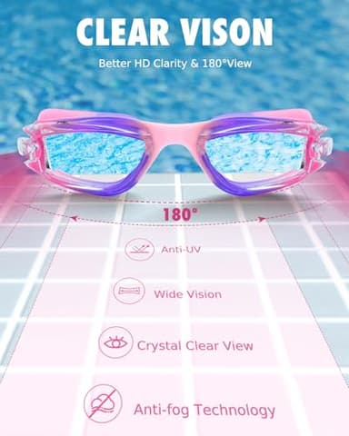 Aegend Kids Swim Goggles, Pack of 2 Swimming Goggles for Children Boys & Girls Age 3-14 - Image 5