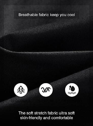 JMIERR Mens Casual Joggers Pants - Cotton Drawstring Chino Cargo Pants Hiking Outdoor Twill Track Jogging Yoga Sweatpants Travel Essentials Jogger Pants with Pockets for Men, 3XL, A Black - Image 4