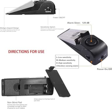 Portable Door Lock & Door Stop Alarm Set, Dual Protection Home Security Door Kit, Travel Hotel Lock Devices Pocket Self Defensey Tools for Traveling Hotel Home Apartment,Red - Image 6