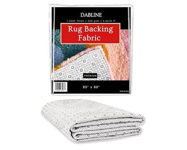 80" x 80" Non Slip Rug Pad for Tufting and Rug Making, Thick and Grippy Backing Fabric (White) - Image 1