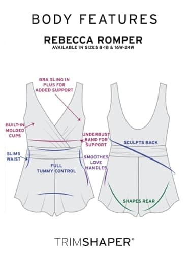 TrimShaper Womens Tummy Control Rebecca Swim Romper with Built in Cups and Bra Support, Leopard in The Mist, 10 - Image 5