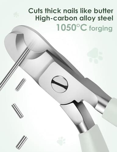 heouvo Heavy Duty Dog Nail Clippers -【Cuts Thick Nails Like Butter】【Upgraded Large Opening】 Professional Toenail Trimmer Razor Sharp Blade for Medium to Giant Breed (Green) - Image 3
