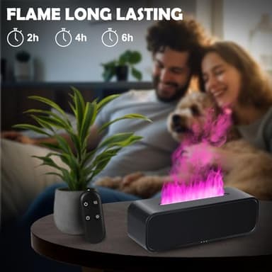 7Color Flame Diffuser, Bonfire and Fireplace 10.7"3"3.1" (Black) - Image 5