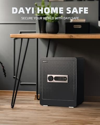 DAYI Safe Box, 2.0 Cubic Feet Home Safe with Fireproof Waterproof Bag, Security Safe Box for Money Cash Valuables, Digital Electronic Keypad, Dual Alarm System, Removable Shelf - D-45 - Image 9