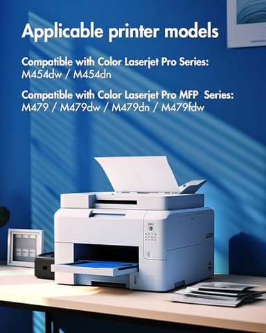 414X Toner Cartridge (with Chip) Replacement for HP 414X Toner Cartridges 4 Pack High Yield, Works with HP Color Laserjet Pro MFP M479fdw Toner, Color Laserjet Pro M454dw M454dn M480f M455dn Printer - Image 2