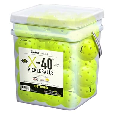Franklin Sports X-40 Yellow Outdoor Pickleballs - USAPA Regulation Size - 36 Pack Bulk Set - Image 1