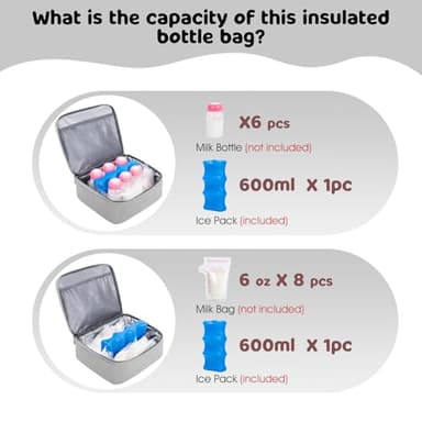 OCKLILY Pump Bag for Spectra S1 S2, Wearable Breast Pump Bags with Ice Pack, Pumping Bag with Waterproof Mat for Pump Accessories, Insulated Bottle Bags for Work Travel and Family (Grey) - Image 3