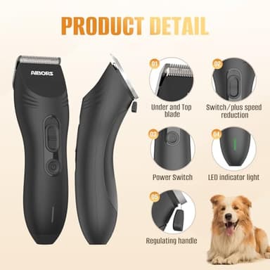 Dog Clippers for Grooming, 2200mAh Dog Shaver Clippers Kit Low Noise, Rechargeable Cordless Electric Trimmer Quiet Hair Clippers Set for Dogs Cats Pets - Image 7